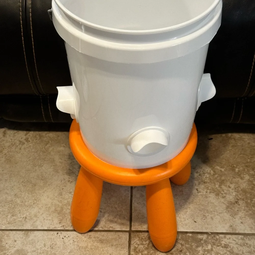Orange and White Bird Feeder